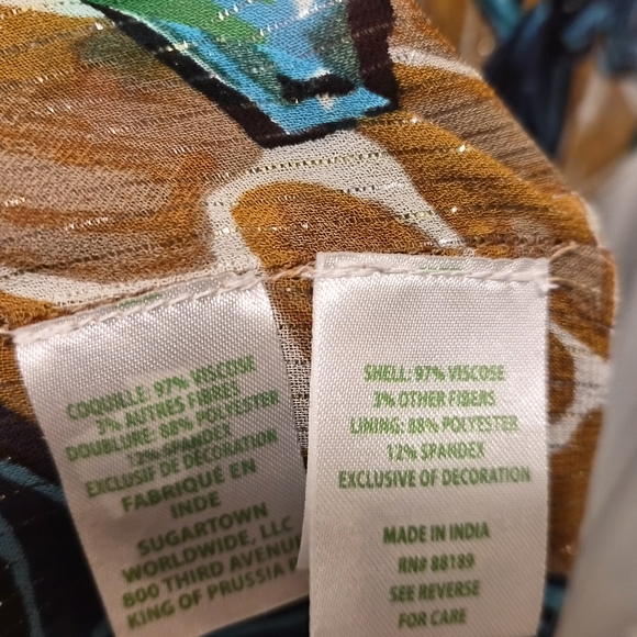 Lilly Pulitzer - Viscose Floral/Animal Print Flowing Floor Length Dress L/XL - Picture 6 of 11